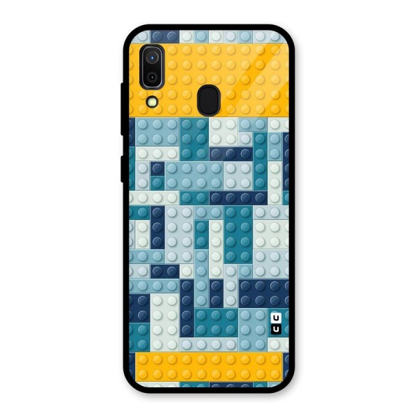 Blocks Blues Glass Back Case for Galaxy A30