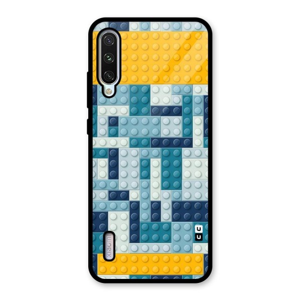 Blocks Blues Glass Back Case for Mi A3