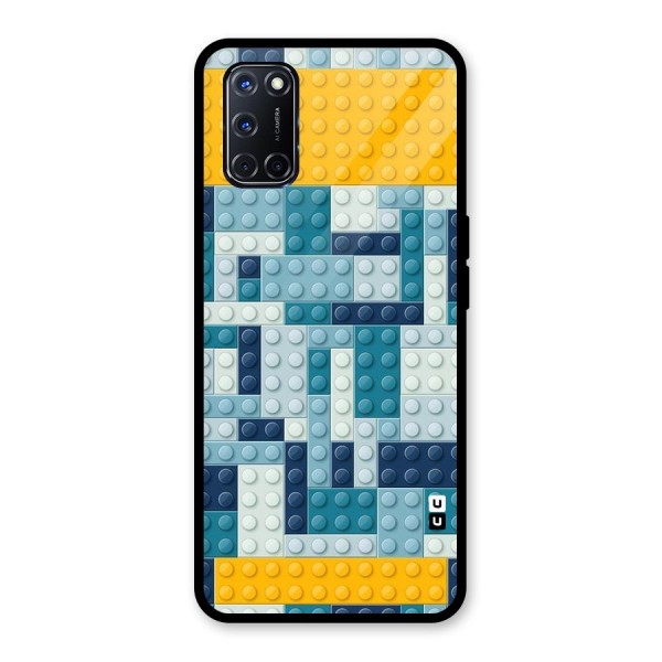 Blocks Blues Glass Back Case for Oppo A52