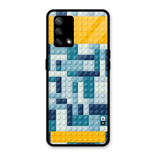 Blocks Blues Glass Back Case for Oppo F19