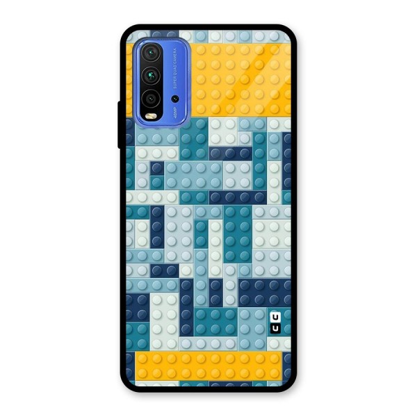 Blocks Blues Glass Back Case for Redmi 9 Power