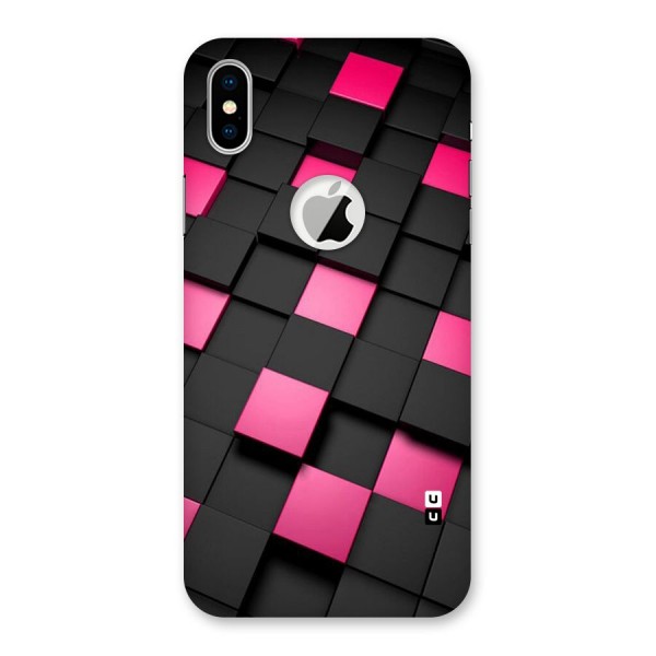 Blocks Diagonal Back Case for iPhone XS Logo Cut