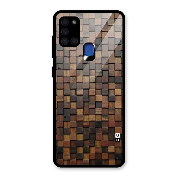 Blocks Of Wood Glass Back Case for Galaxy A21s