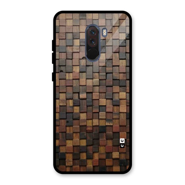 Blocks Of Wood Glass Back Case for Poco F1