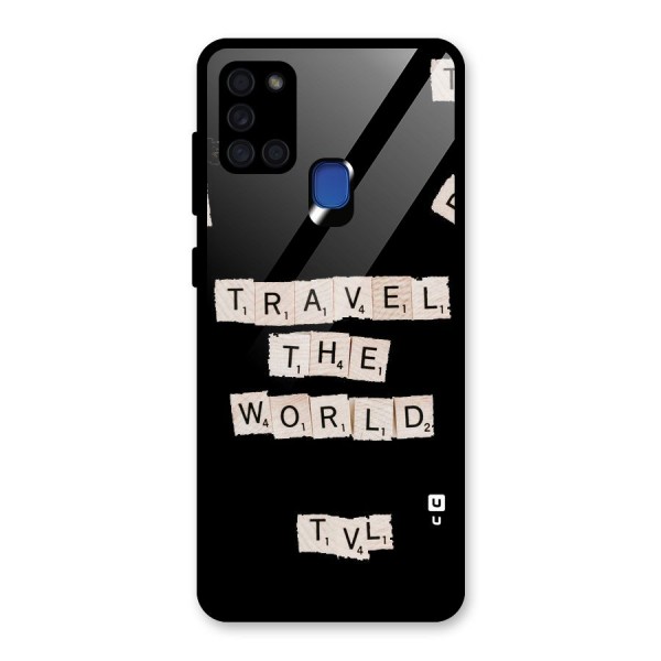 Blocks Travel Glass Back Case for Galaxy A21s