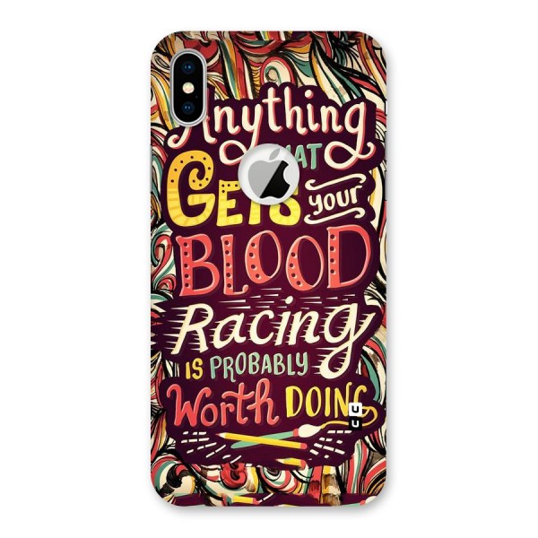 Blood Racing Back Case for iPhone XS Logo Cut