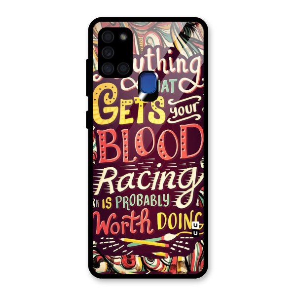 Blood Racing Glass Back Case for Galaxy A21s