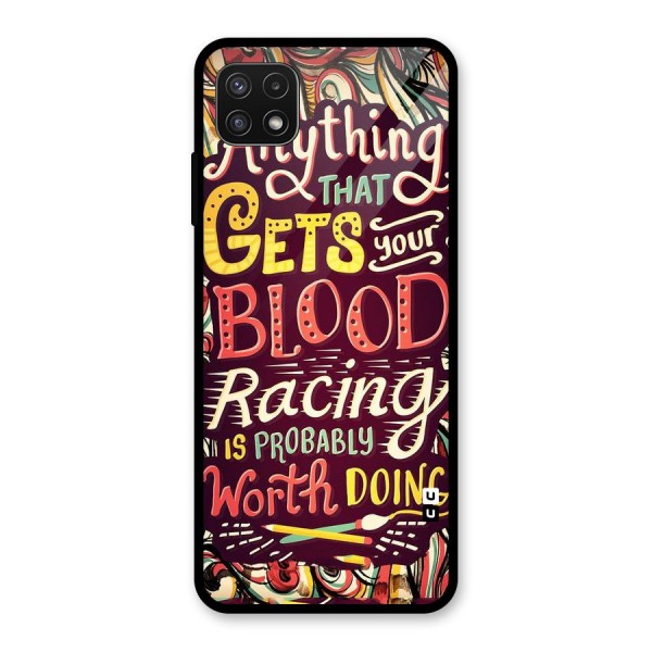 Blood Racing Glass Back Case for Galaxy A22 5G