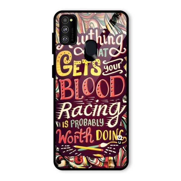 Blood Racing Glass Back Case for Galaxy M21