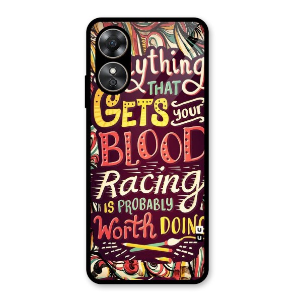 Blood Racing Glass Back Case for Oppo A17