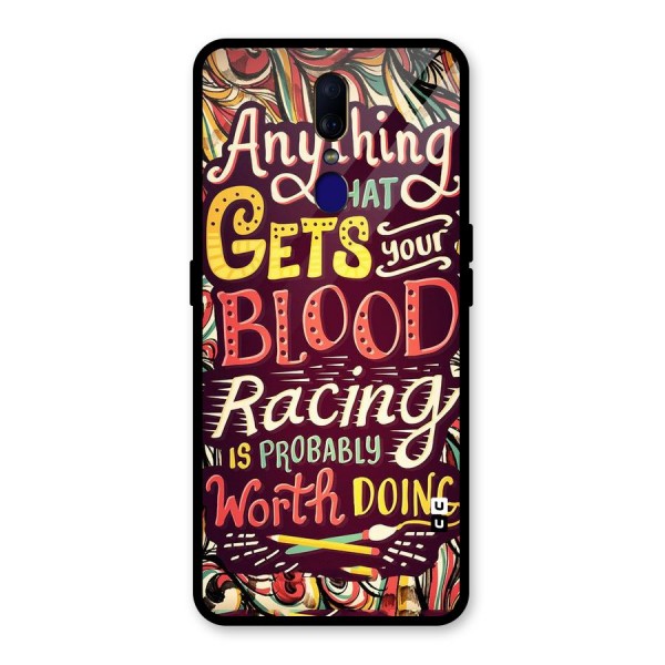 Blood Racing Glass Back Case for Oppo F11