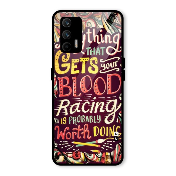 Blood Racing Glass Back Case for Realme X7 Max