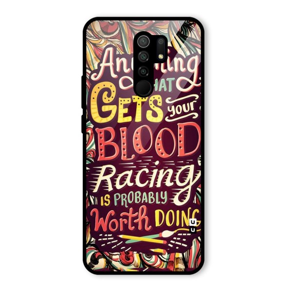 Blood Racing Glass Back Case for Redmi 9 Prime