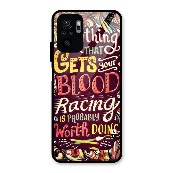 Blood Racing Glass Back Case for Redmi Note 10