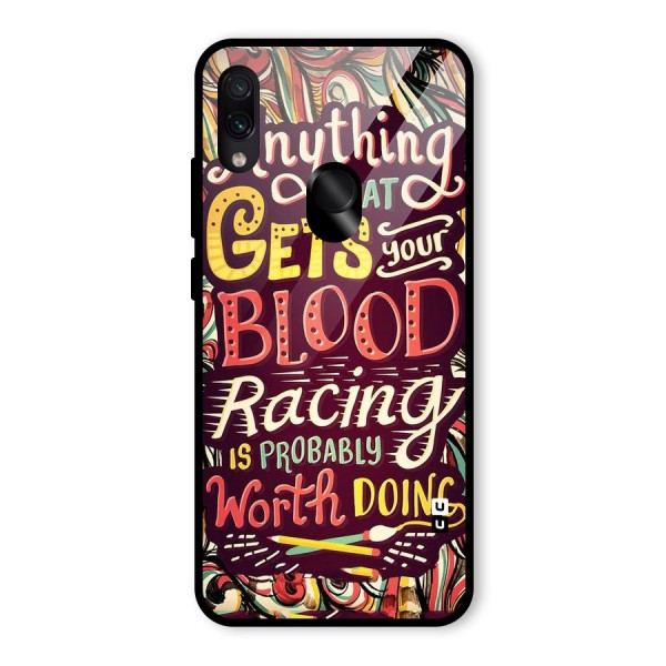 Blood Racing Glass Back Case for Redmi Note 7