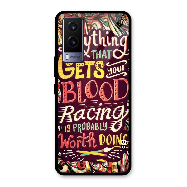 Blood Racing Glass Back Case for Vivo V21e 5G