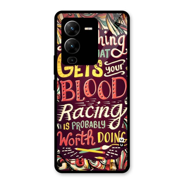 Blood Racing Glass Back Case for Vivo V25 Pro