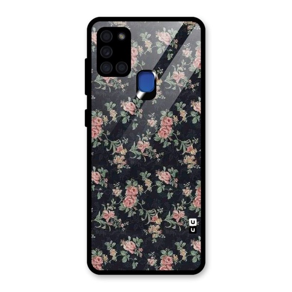 Bloom Black Glass Back Case for Galaxy A21s