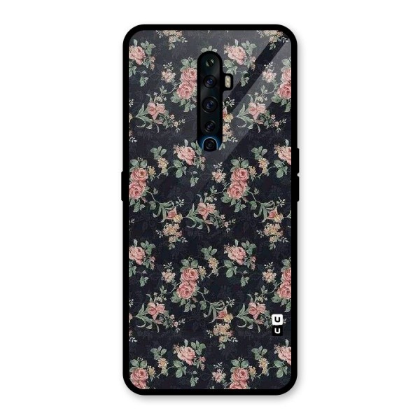 Bloom Black Glass Back Case for Oppo Reno2 F