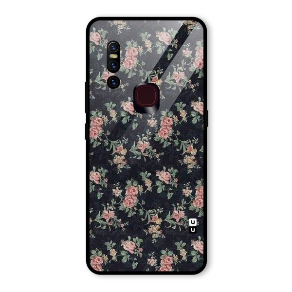 Bloom Black Glass Back Case for Vivo V15