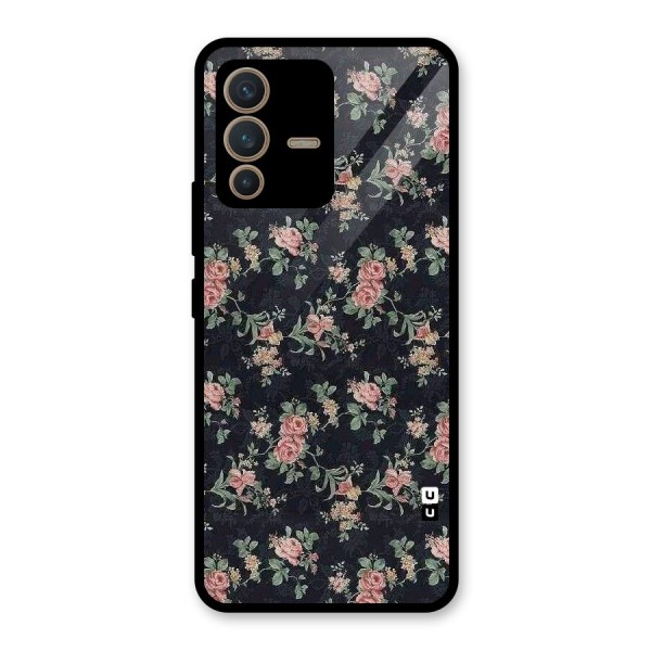 Bloom Black Glass Back Case for Vivo V23 5G