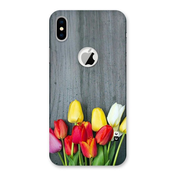 Bloom Grey Back Case for iPhone XS Logo Cut