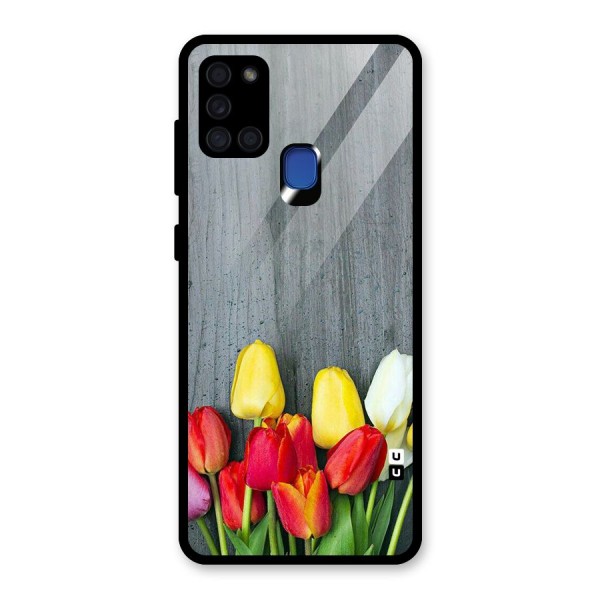 Bloom Grey Glass Back Case for Galaxy A21s