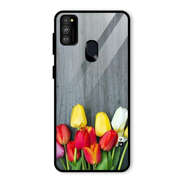 Bloom Grey Glass Back Case for Galaxy M21