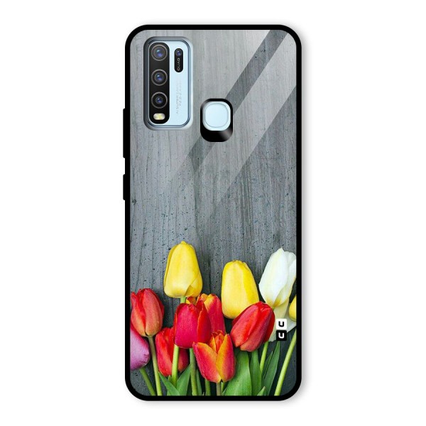 Bloom Grey Glass Back Case for Vivo Y30