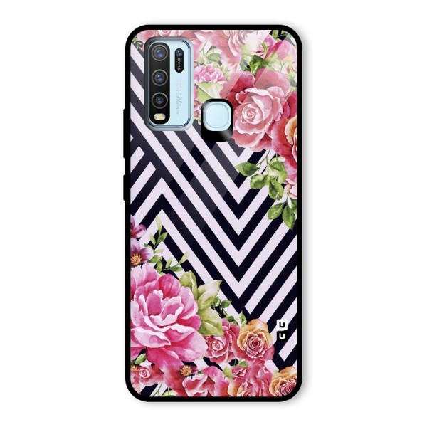 Bloom Zig Zag Glass Back Case for Vivo Y30