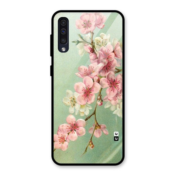 Blossom Cherry Design Glass Back Case for Galaxy A50s