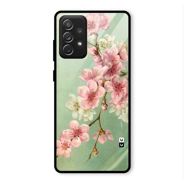 Blossom Cherry Design Glass Back Case for Galaxy A72