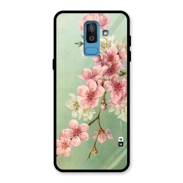 Blossom Cherry Design Glass Back Case for Galaxy J8