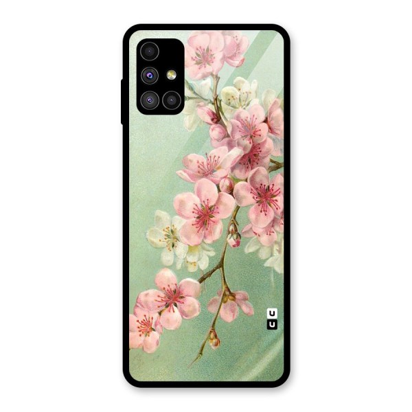 Blossom Cherry Design Glass Back Case for Galaxy M51