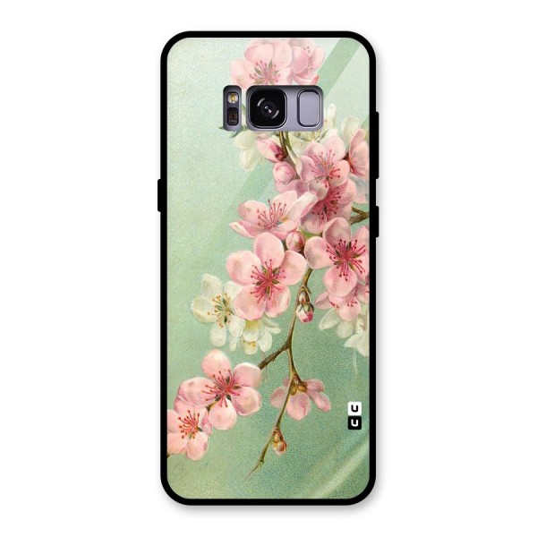 Blossom Cherry Design Glass Back Case for Galaxy S8