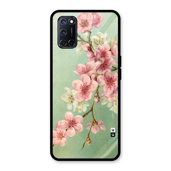 Blossom Cherry Design Glass Back Case for Oppo A52