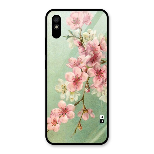 Blossom Cherry Design Glass Back Case for Redmi 9A