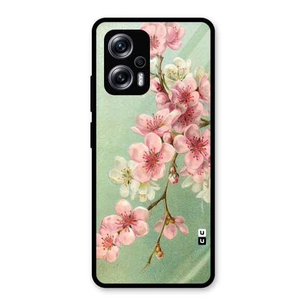 Blossom Cherry Design Glass Back Case for Redmi K50i