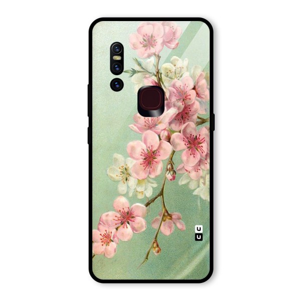 Blossom Cherry Design Glass Back Case for Vivo V15