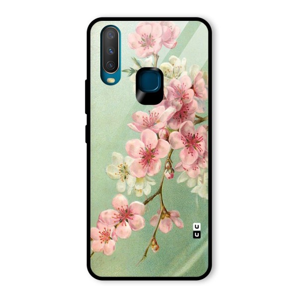 Blossom Cherry Design Glass Back Case for Vivo Y15