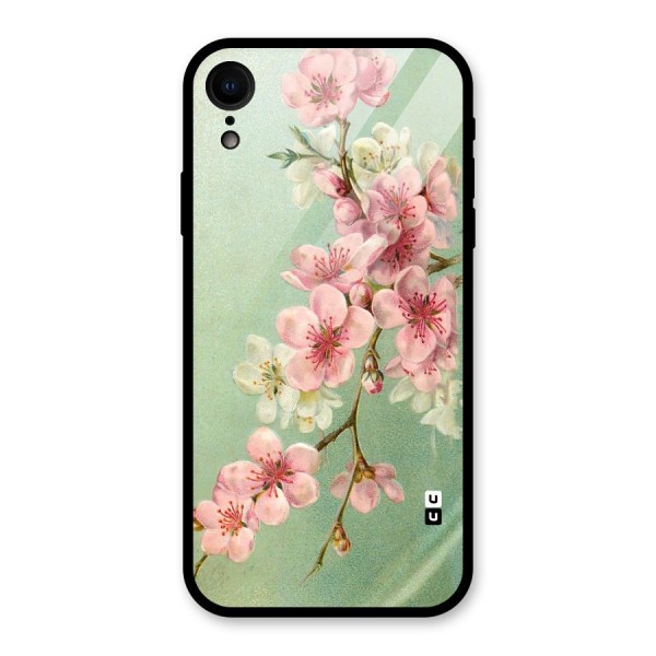 Blossom Cherry Design Glass Back Case for XR