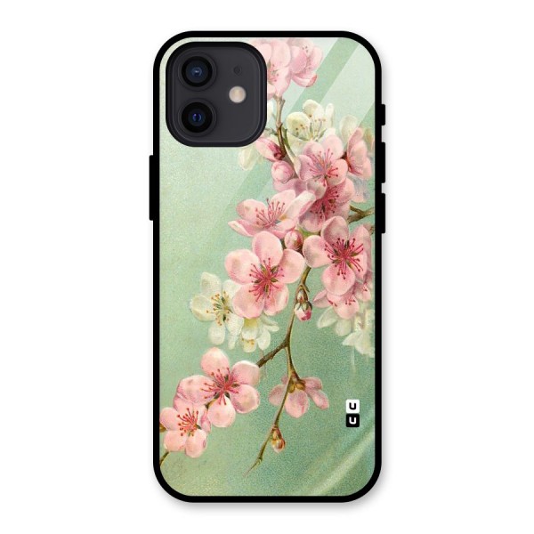 Blossom Cherry Design Glass Back Case for iPhone 12