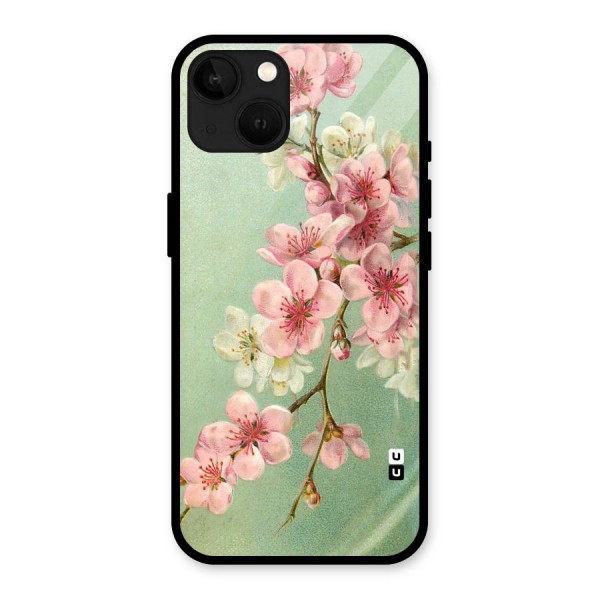 Blossom Cherry Design Glass Back Case for iPhone 13