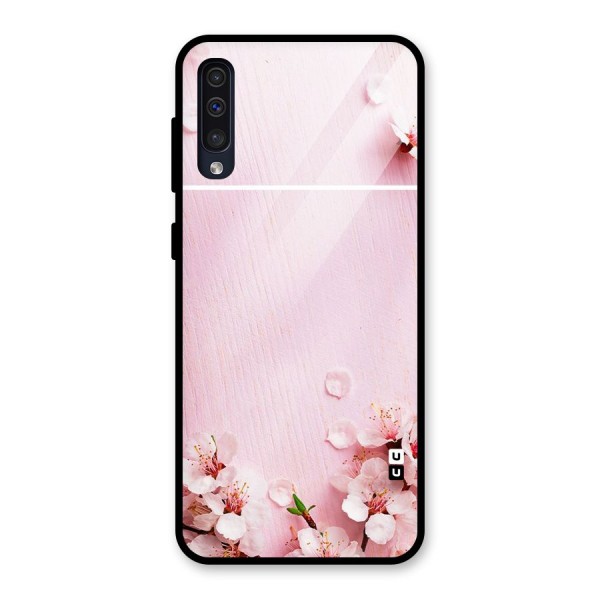 Blossom Frame Pink Glass Back Case for Galaxy A50s