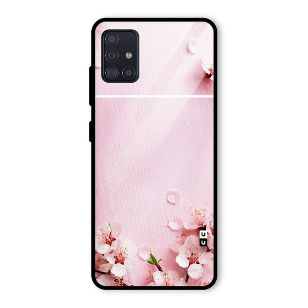 Blossom Frame Pink Glass Back Case for Galaxy A51