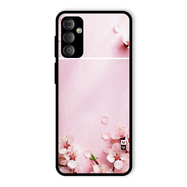 Blossom Frame Pink Glass Back Case for Galaxy F23