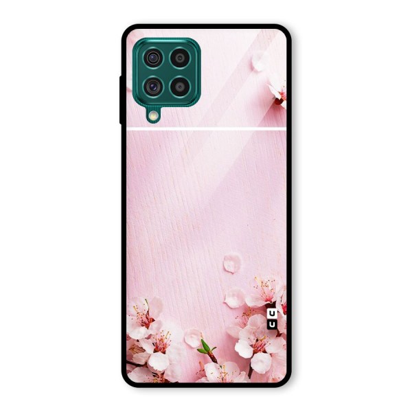 Blossom Frame Pink Glass Back Case for Galaxy F62