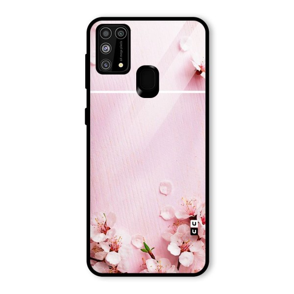 Blossom Frame Pink Glass Back Case for Galaxy M31