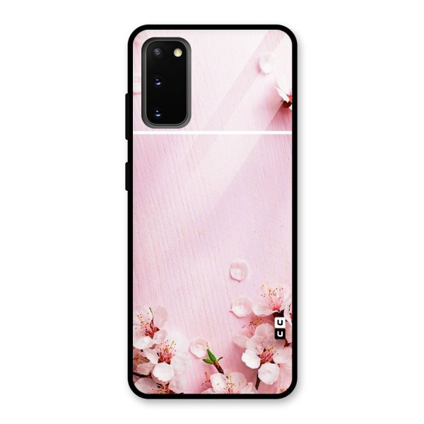 Blossom Frame Pink Glass Back Case for Galaxy S20