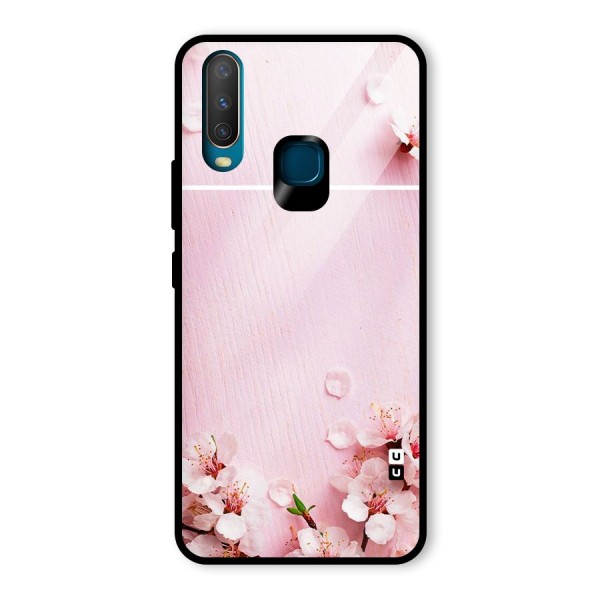 Blossom Frame Pink Glass Back Case for Vivo Y12